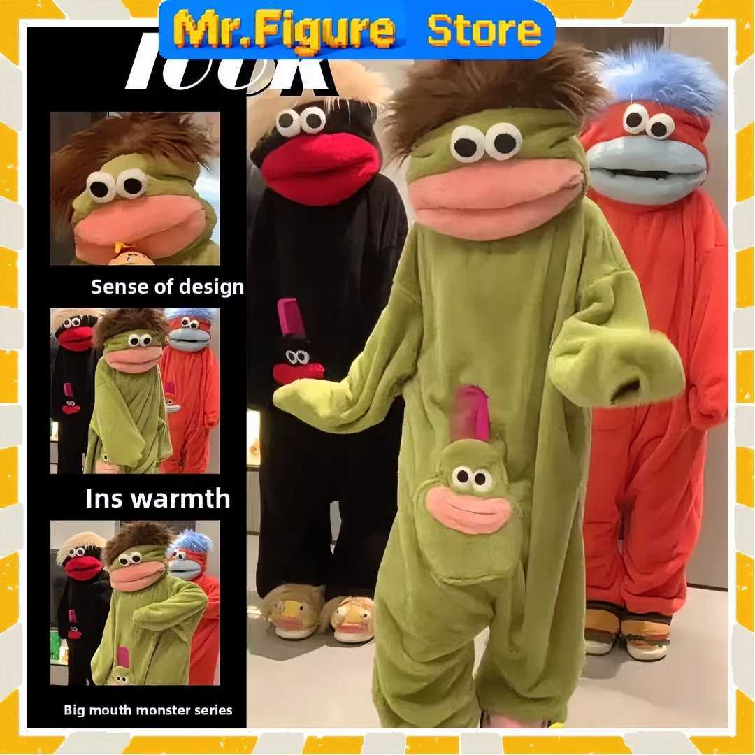 Big Mouthed Monster Clownfish One-piece Abstract Pajama Ugly Fish Men Women Same Style Winter Fleece Thickened Cute Funny Clothe T261019