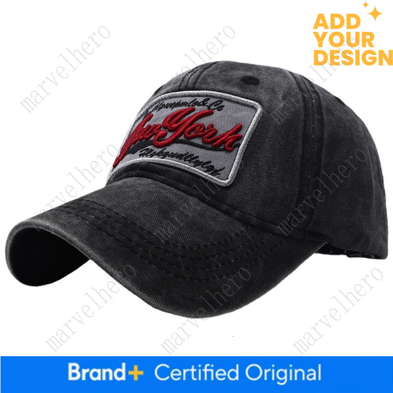 Cross Border Foreign Trade Cotton Washed Hat For Men Embroidered Cycling Cap Fashionable Versatile Vintage Distressed Baseball Cap