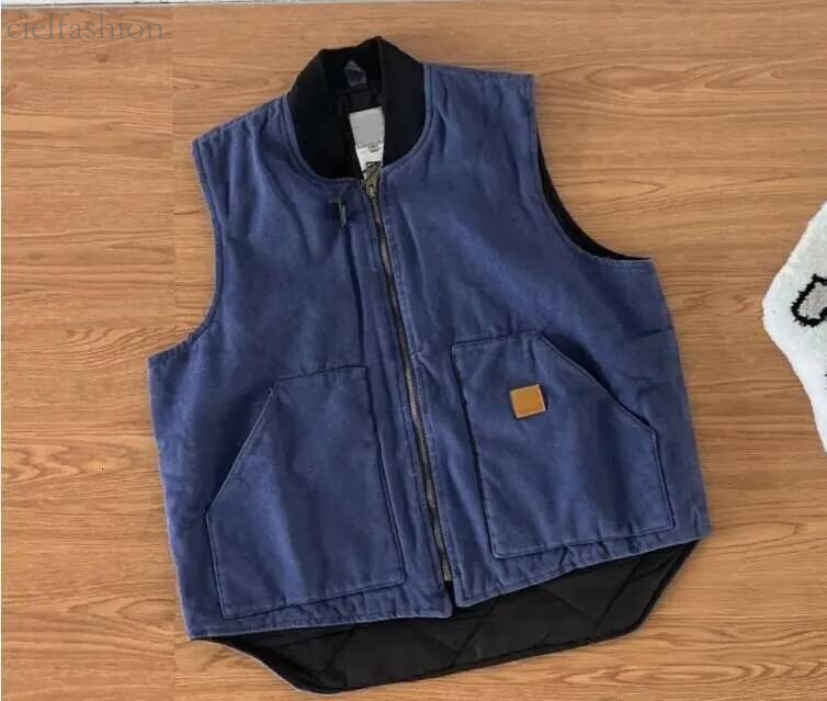Carhatterlys Men Women Canvas Detroit Retro Work Wear Style Sleeveless Bomber Jacket Vest Gilet Trendy Padded Lined Warm Cargo Coat carharttnessity