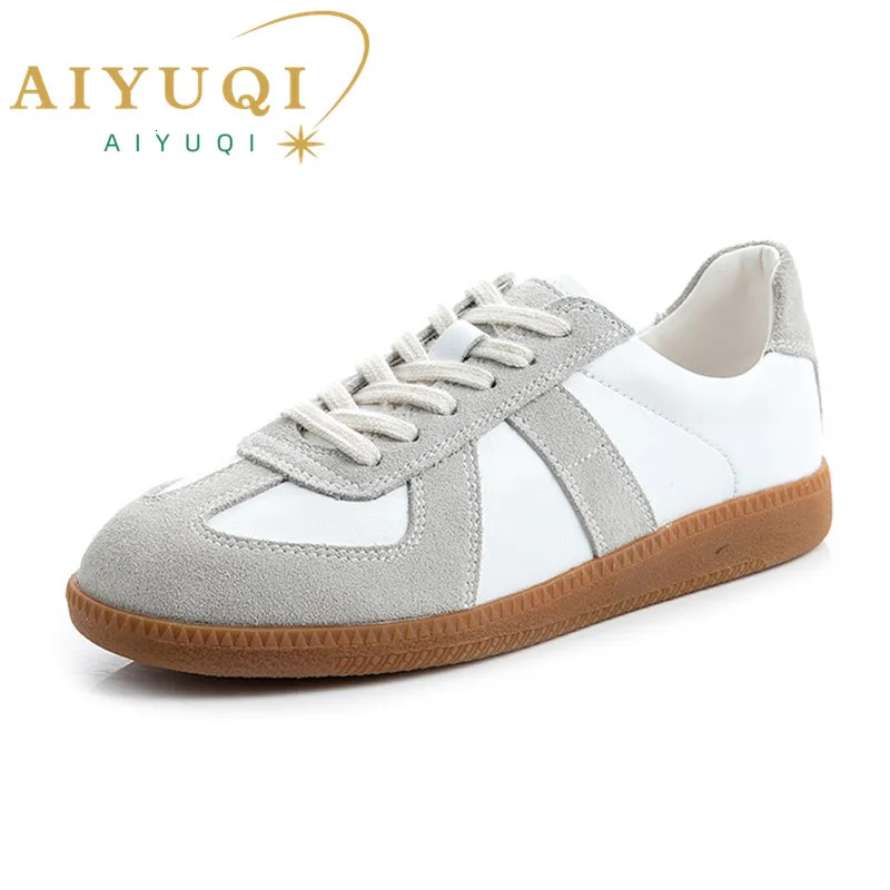 AIYUQI Women's Sneakers 2026 Genuine Leather Ladies Moral Training Shoes Casual Spring Flat Shoes Women 261019