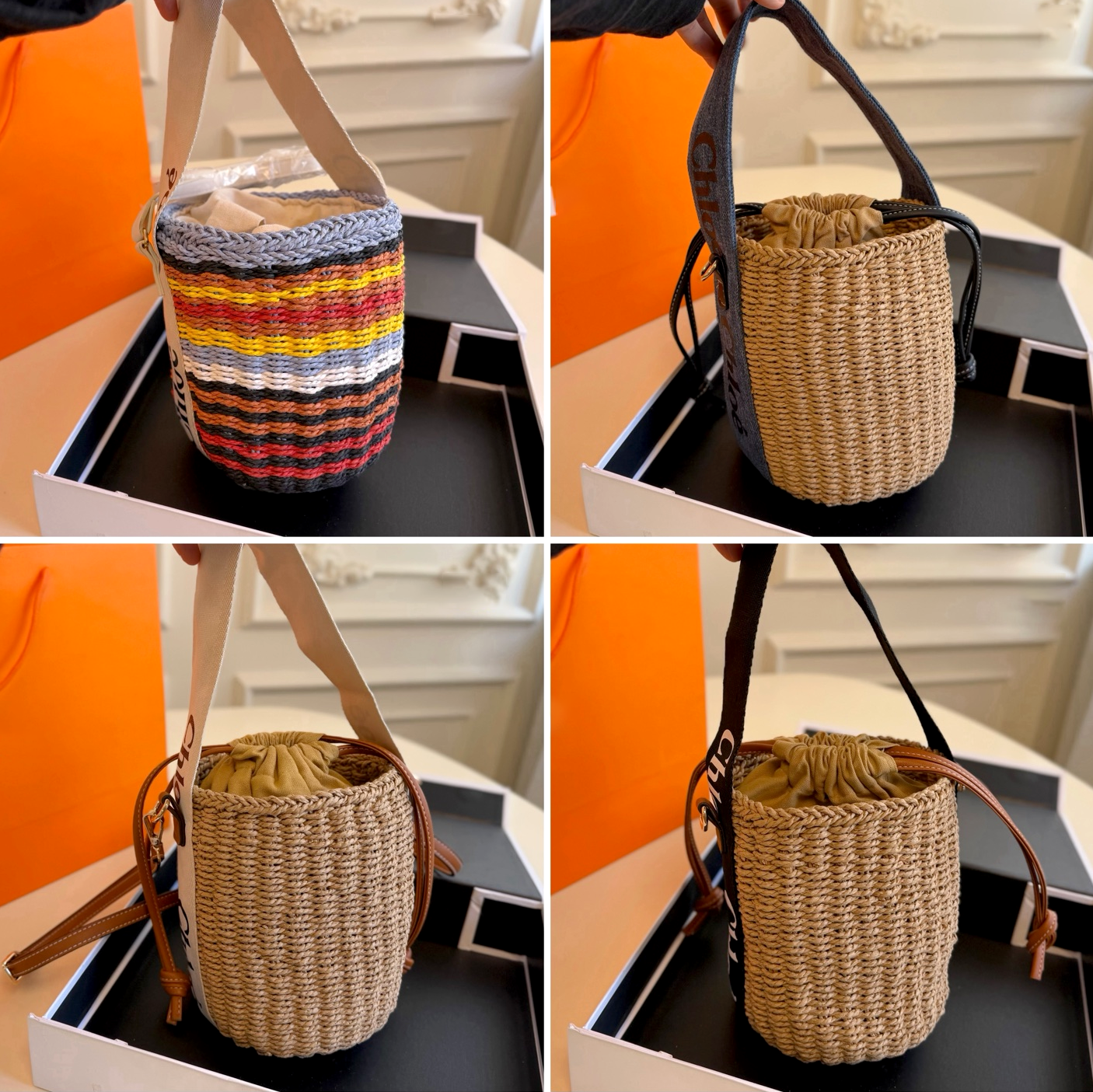 Straw Woven Bags Shopper Women Basket satchel Summer Vacation Beach bags Crochet luxury Designer Underarm trunk Hobo Bucket bag travel Banana city T