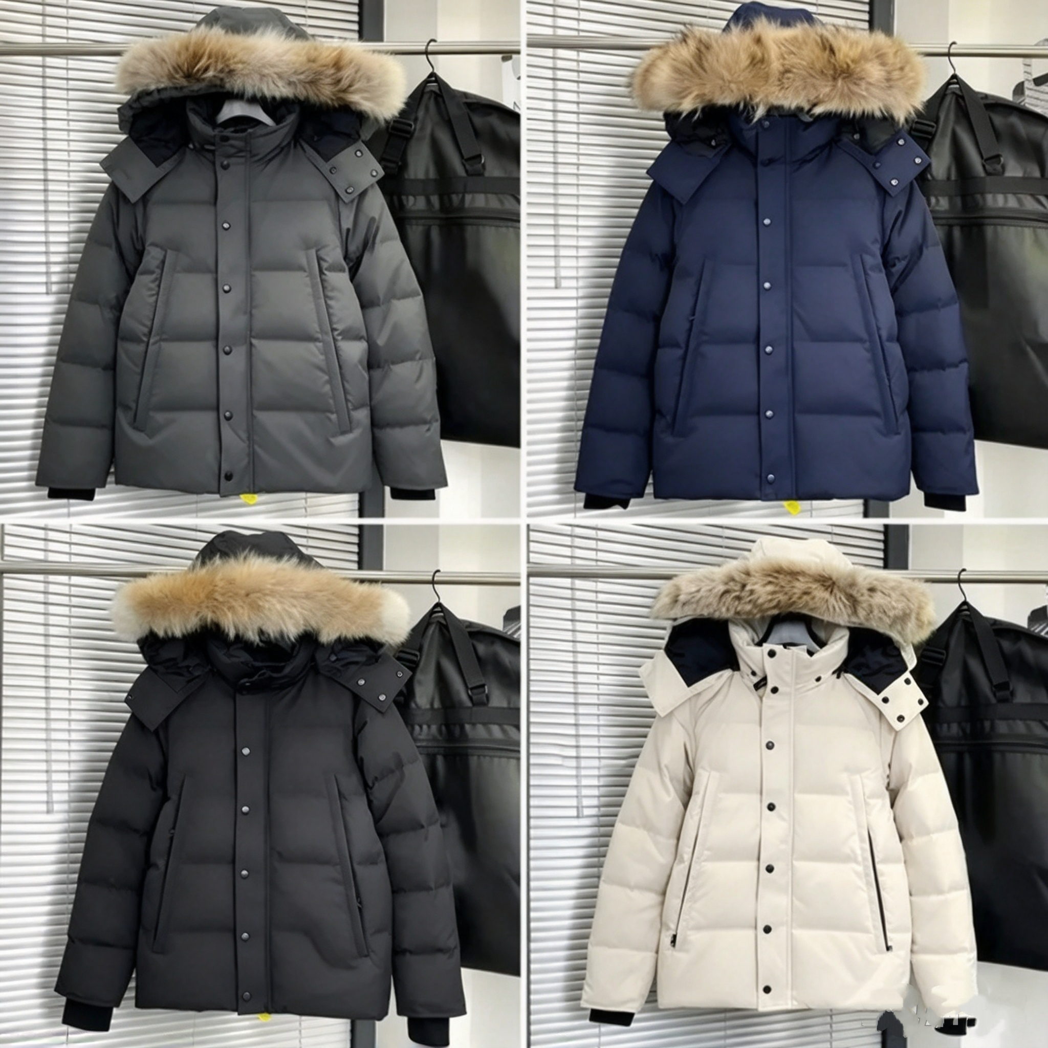 Designer Puffer Jacket Mens Canada Down Winter Womens Doudoune Wyndham Parkas windbreaker Warm Outerwear Wolf Fur Fourrure Manteau Windproof Coats B