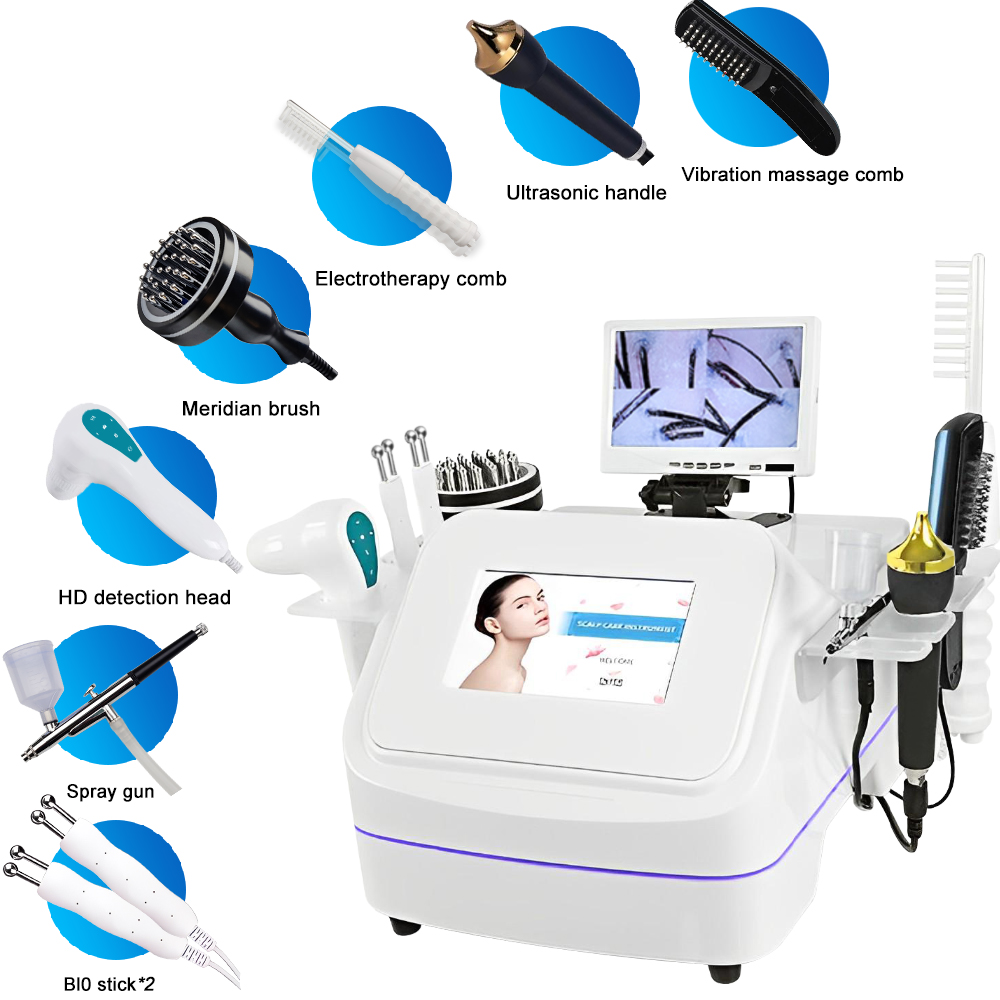 7 in 1 High Frequency Scalp Massage Machine Multifunctional Hair Care Device for Salon and Home Use