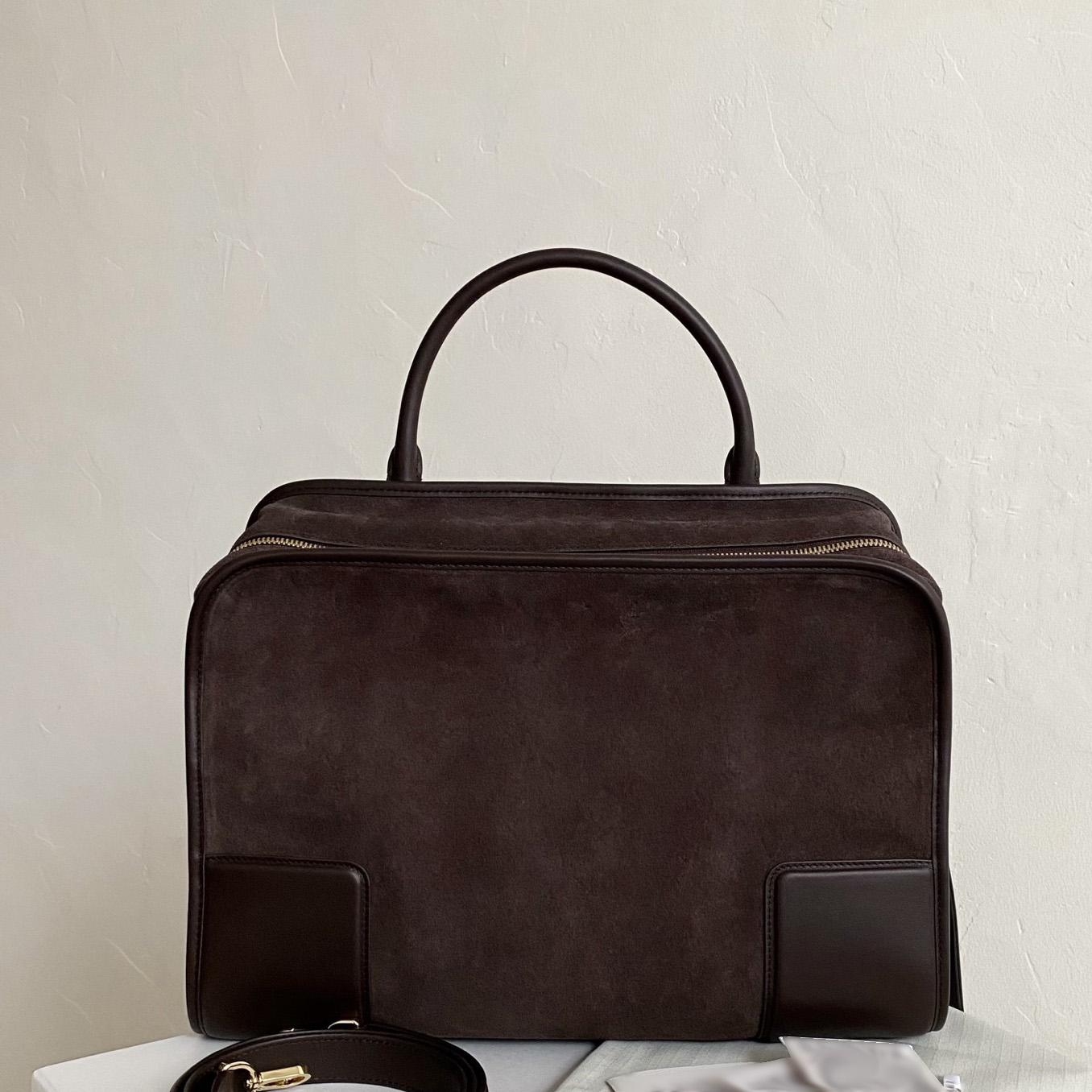 Designer Bag Vintage Box Tote Series Women Large Top Handle Bag, Brown Suede & Cow Leather Purse, For Daily Wear, Office, Shopping & Travel
