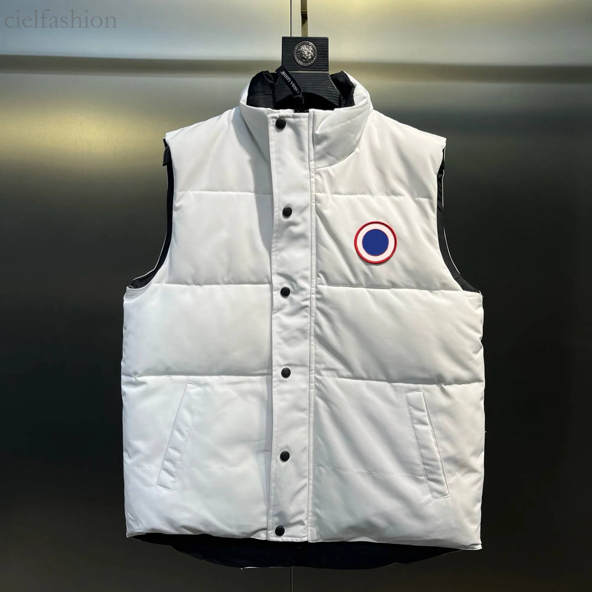 Men Designer Stand Embroidery Collar Zipper Button Letters Slim White canadanessity gooceness Down Winter Mens Femme Vestea women Gilet Vest Body Wa