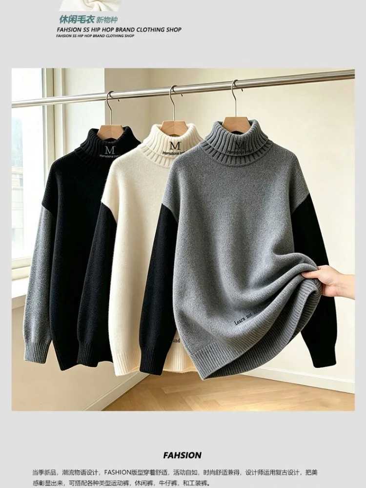 Autumn/Winter Fashion American Style New Thickened Warm Pullover Sweater Men's Casual Loose Sports High-Quty Knitwear M261016