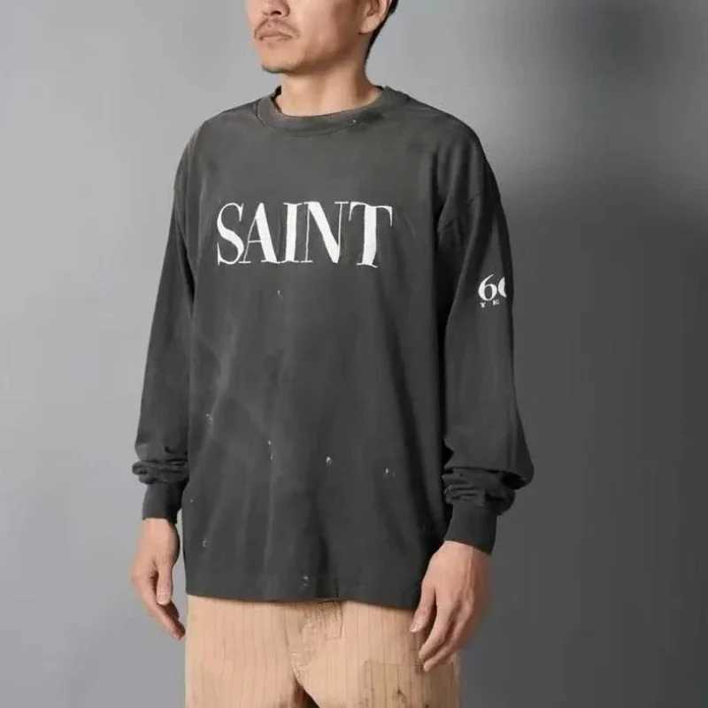 Saint T-shirts Breathable Classic Printing Letter Long Sleeved T-shirt Men Women Loose Tps Arrival T261019