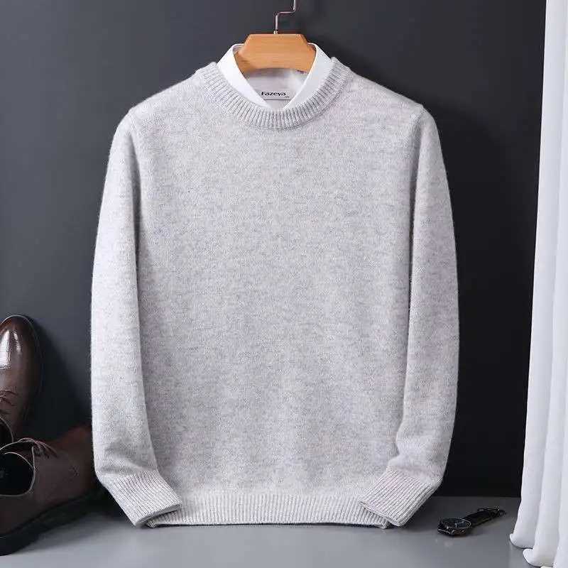 Sweater Autumn Cashmere Winter Men O-neck Soft Warm Pullovers Male Loose Knitted Shirt Korean Men's Winter Blouse M261016