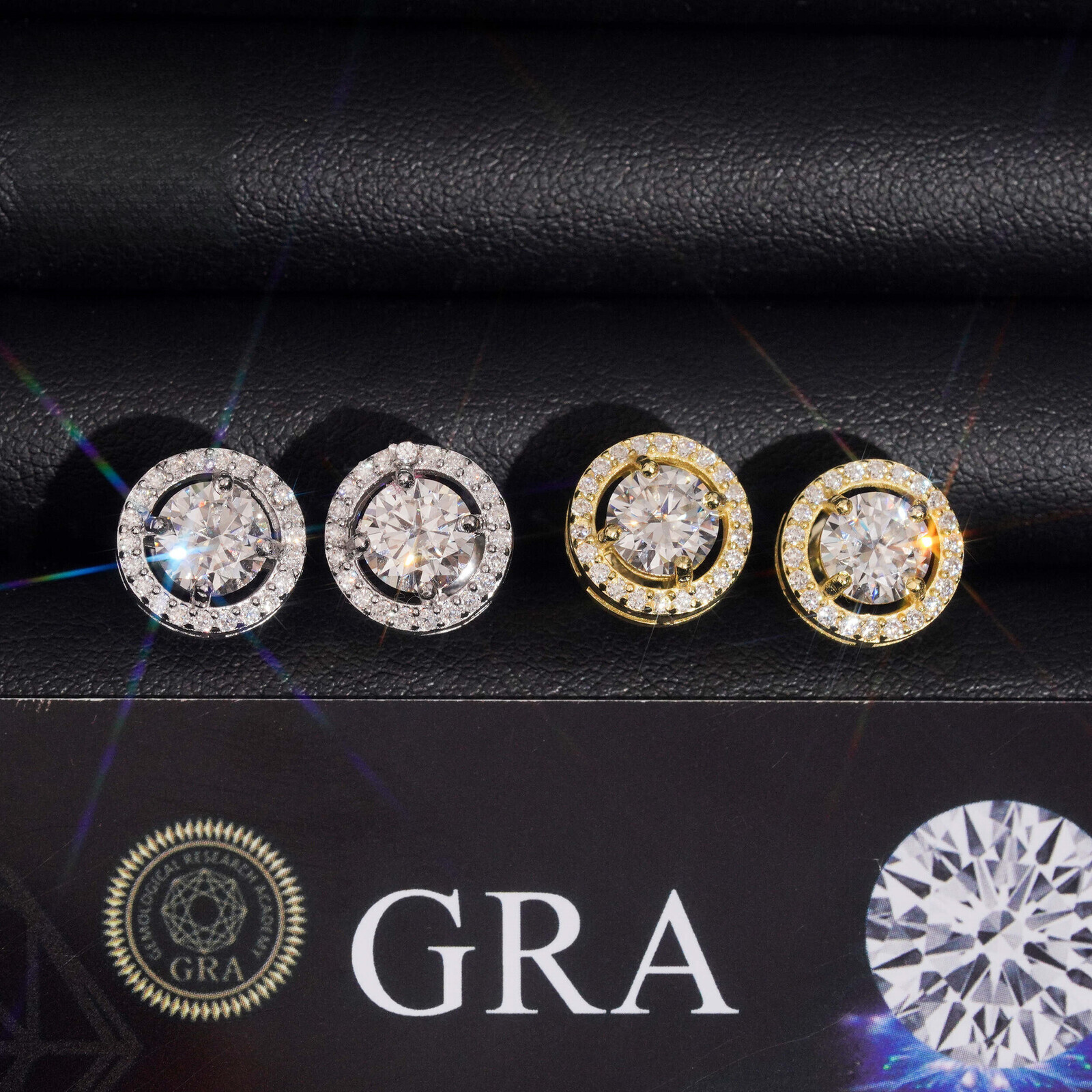Best-selling style 11mm fashion hollow earrings, S925 silver inlaid with VVS moissanite, simple high-end jewelry