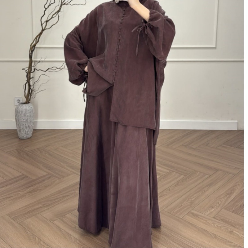 European and American Women's Two Piece Pants suit sets 2026 new loose and fashionable casual long sleeved shirt elegant long dress