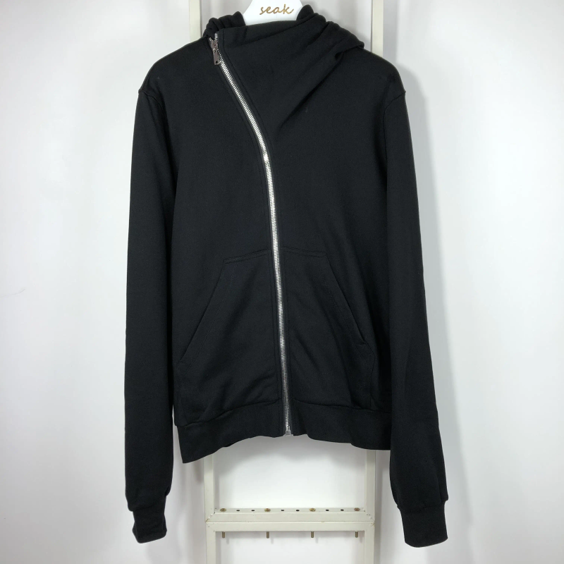 Men Hoodies Sweatshirts Gothic Men's Clothing Classic Autumn High Street Hip Hop Women Solid Black Zip Jacket