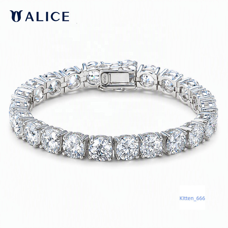 New Luxury 925 Sterling Silver Gra Certificate 1CT 2CT VVS Moissanite Tennis Bracelet Moissanite Bracelets Bangles for Women
