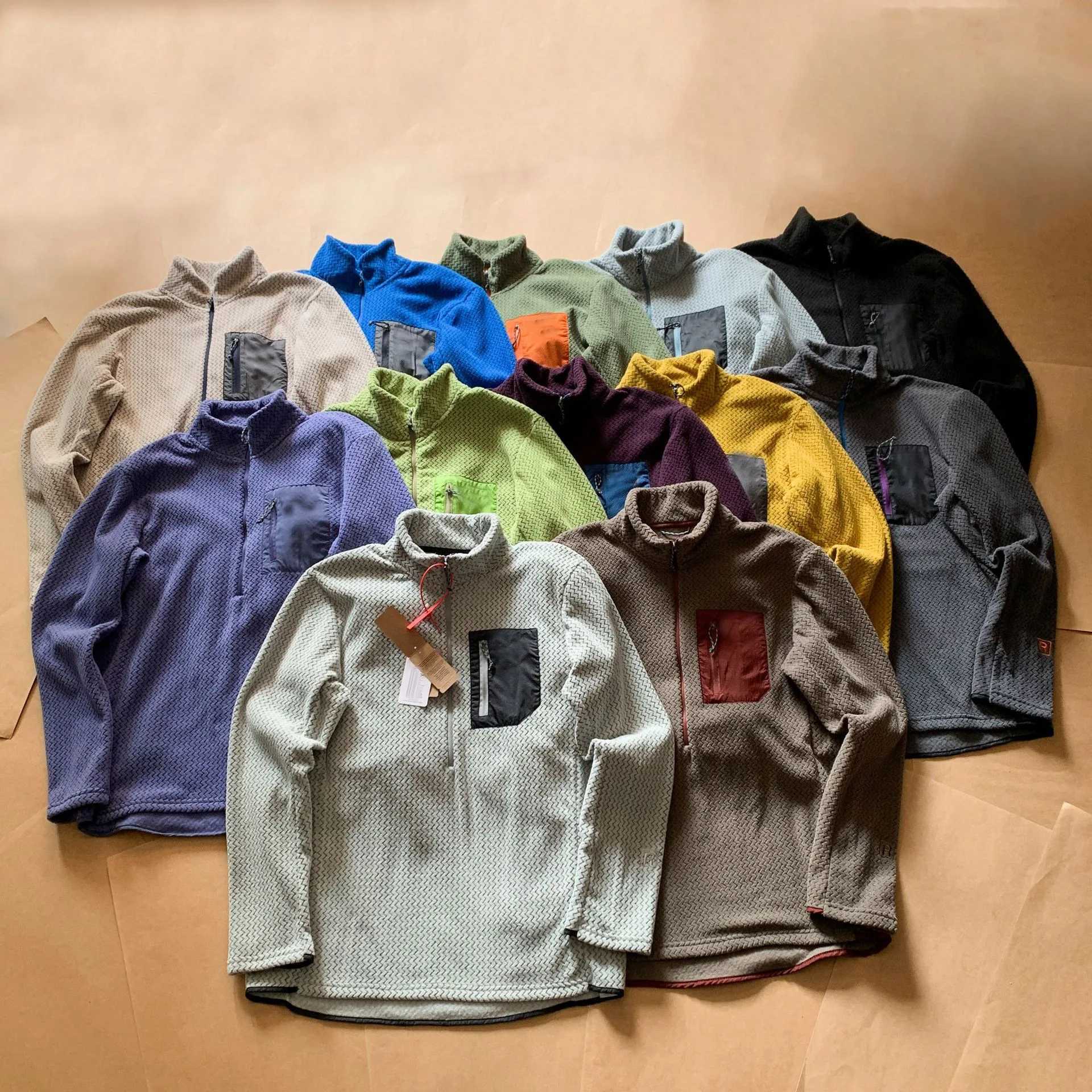 R1 Air No Vintage Tops Outdoor Half-zipper Collar Fleece Coats Sweatshirt Sports Warm Liner Pullover Jackets for Men T261019