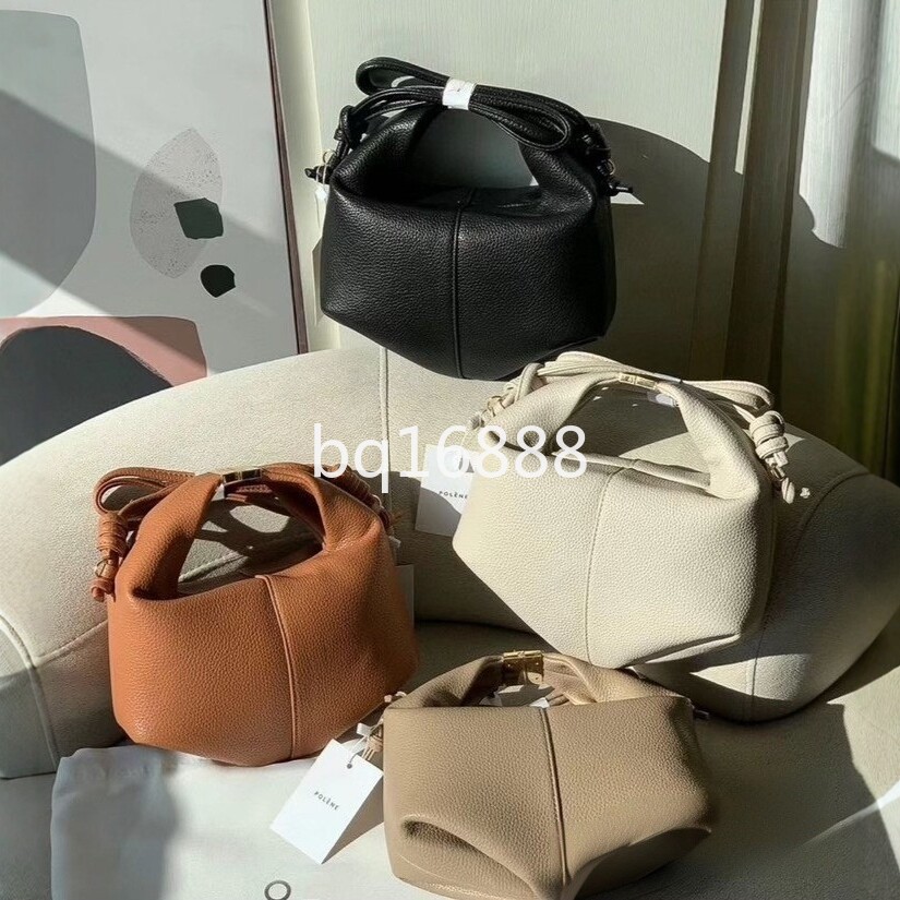 Women's Grain Leather Handbag, Minimalist Hobo Bucket Bag, Removable Crossbody Strap, Elegant Top Handle Purse for Daily Commute FH10-A
