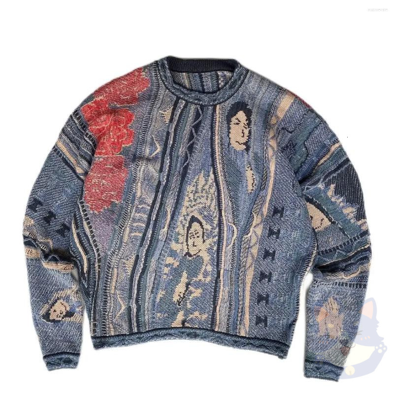 Kapital Vintage Men's Hoodies 2025 3D Printing National Characters Jacquard Japanese O Neck For Male Luxurious Design Retro And Fashionable Jap