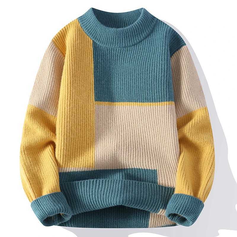 Sweater Color Knitted Matching Winter High-quty New Pullover Loose and Warm Thick Strt Autumn Wool 2023 New M261016