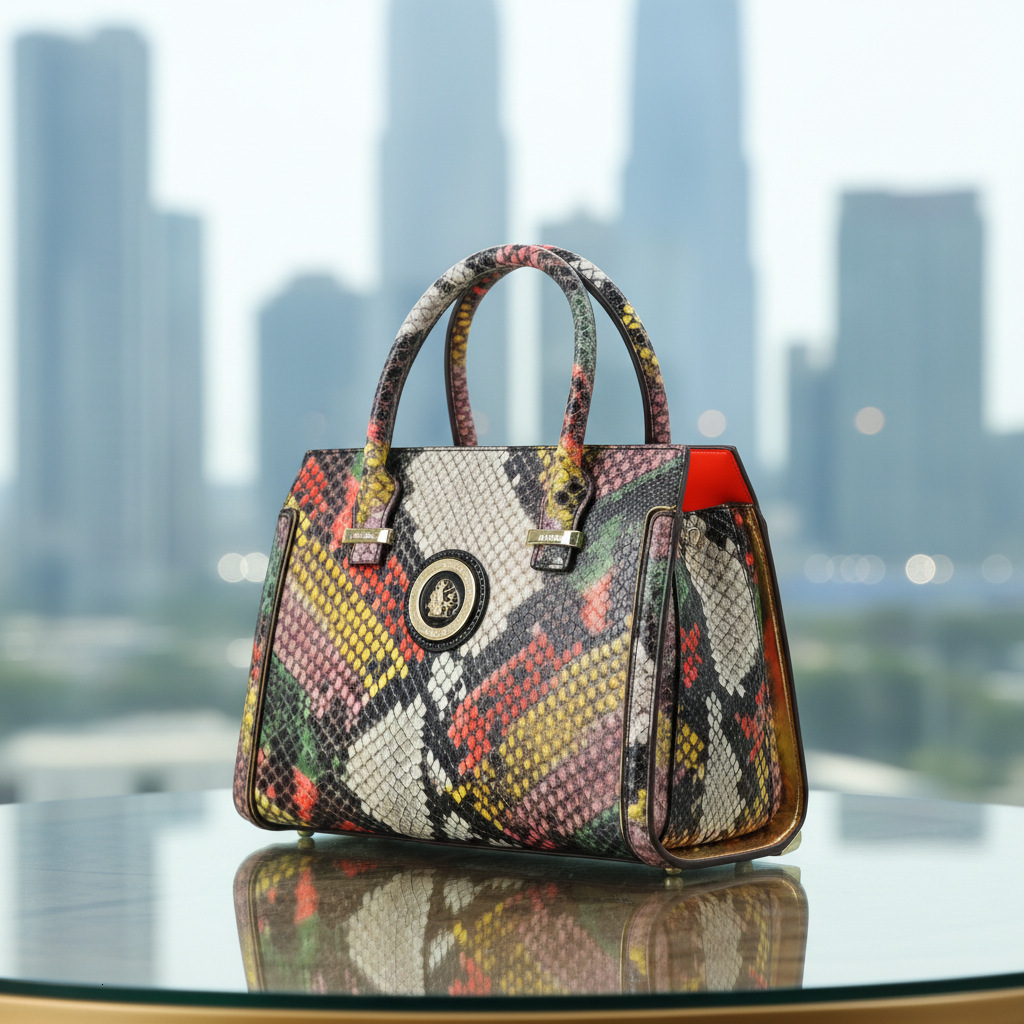 Cross-border best-selling women's handbag with crocodile pattern, pillow-shaped design, and structured form GLAMOR