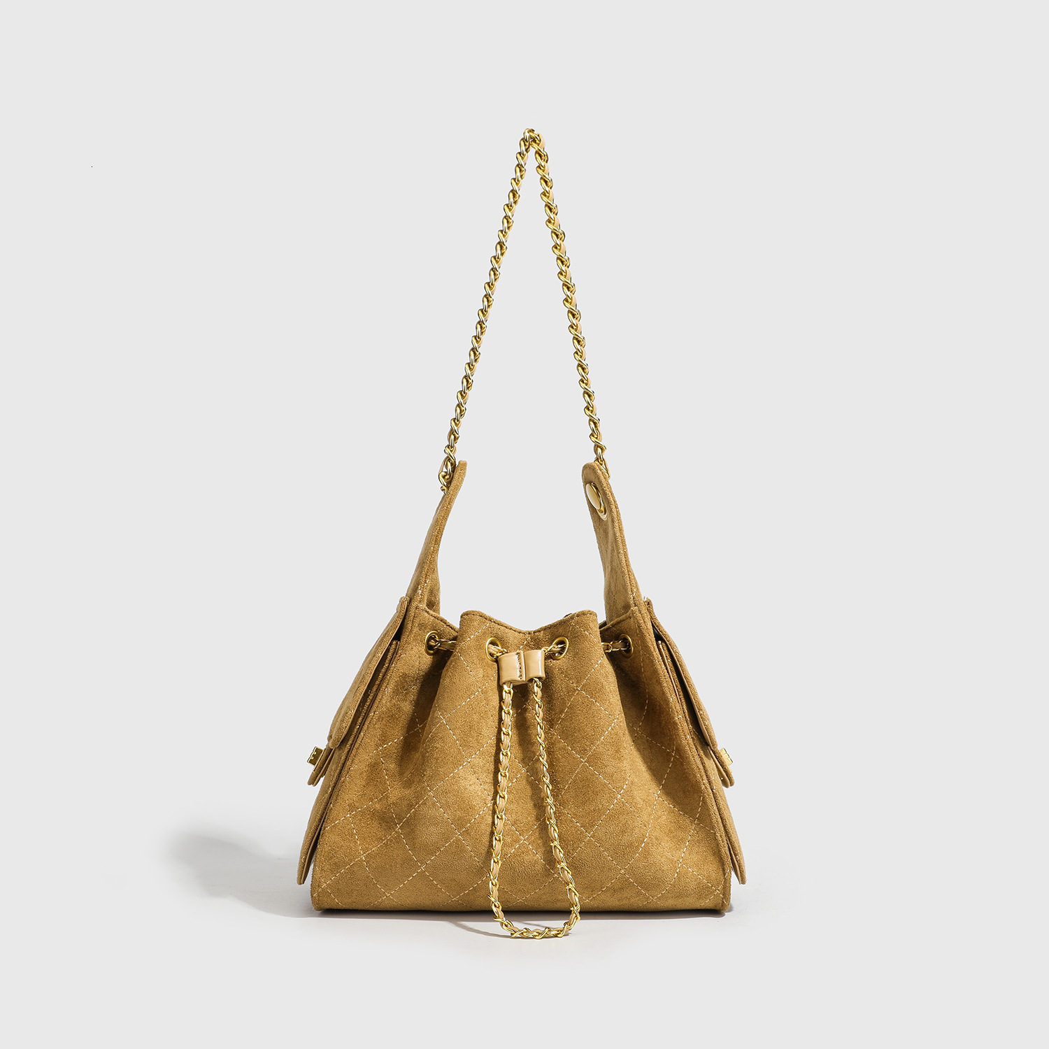 (Complimentary brand-matched belt) Designer new trendy Diamond-pattern chain handbag small frosted leather shoulder crossbody bag