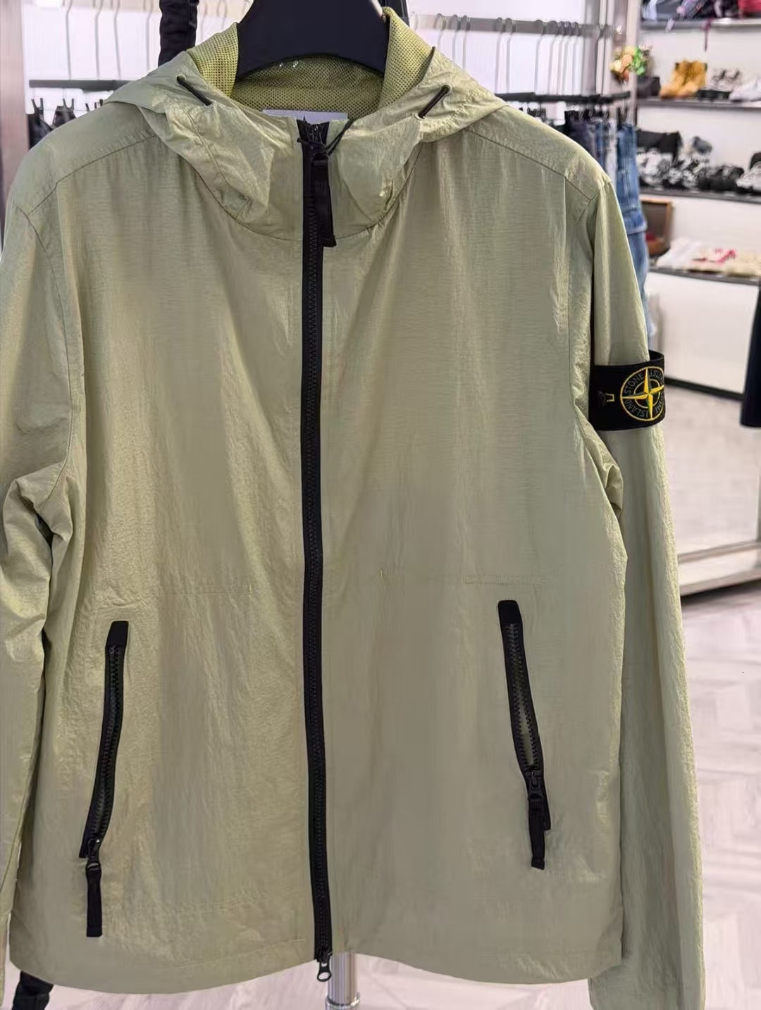 Pull stones Jacket Designer Topstony Long Sleeve Zipper Badges Windbreaker Men Casual Coat Windbreaker Embroidered High Quality Fashion Mens Jacket