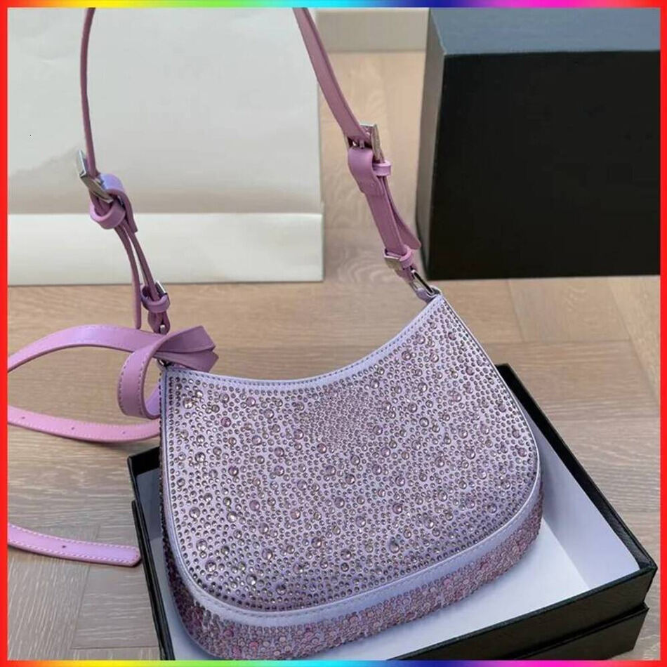 Luxury Designer Shoulder Cleo Casual Handbag Handbags Women Triangle Symbol Blingbling Re Fashion Nylon Hobo Fashion Classic Underarm Crossbody Bag