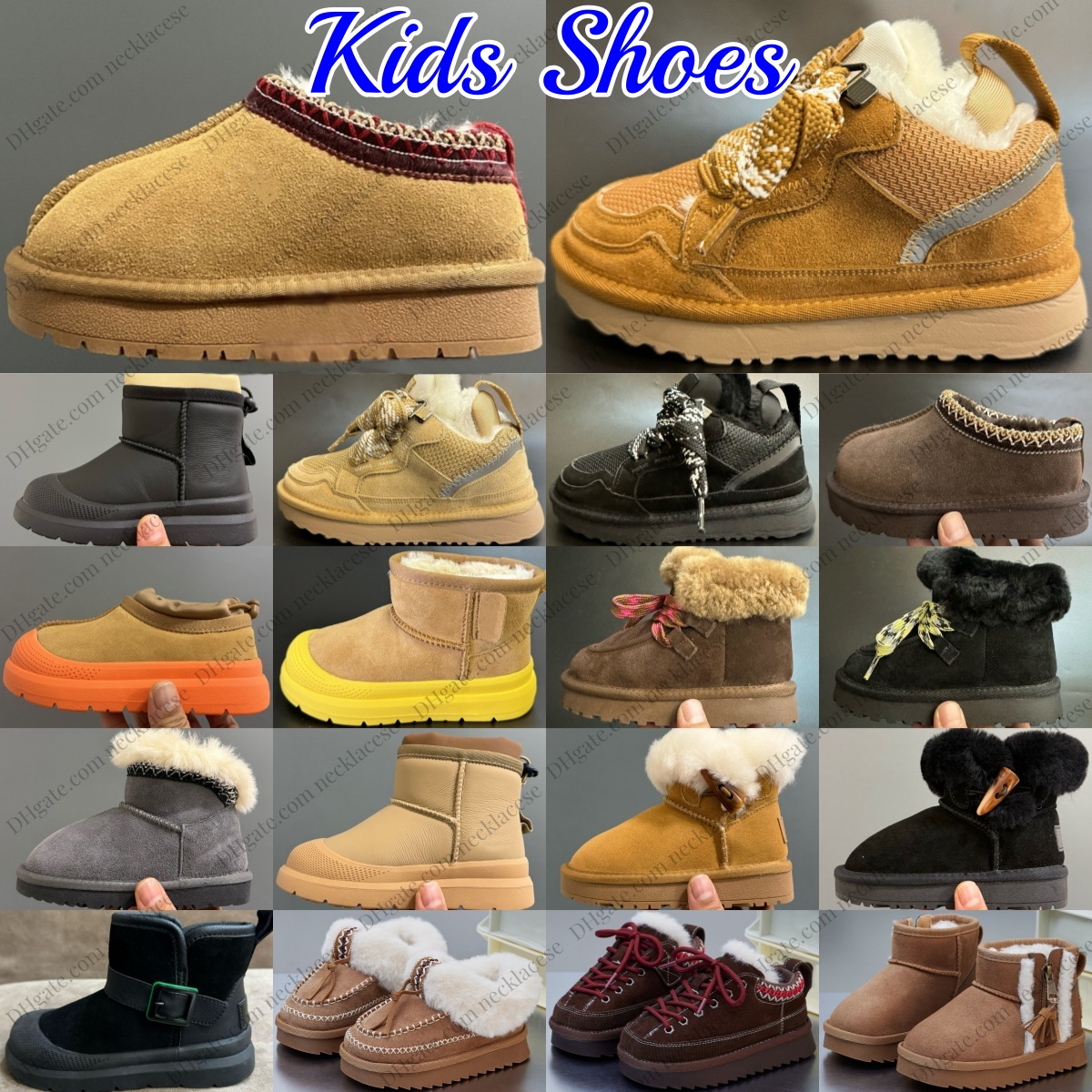 Kids Boots Tasman Slippers Classic Toddlers Mini Ultra Weather Boys Girls Neumel Winter Warm Australia Snow Boot Children Youth Fur Booties Black Ch