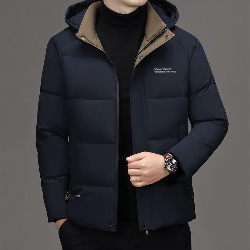 2026 New Middle-Aged Men's Winter Coat High-End Padded Jacket Thickened Warm Down Cotton Clothing Honglu