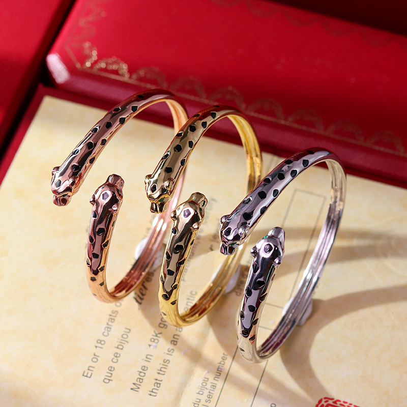 New Designer Bracelet Exquisite Double Leopard Head Bracelet High Quality Non fading Adjustable Luxury Jewelry