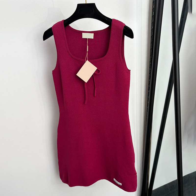 Elegant Sleeveless Knit Dress Women Stylish Bow Square Neck Long Sleeve Mini Dress Charming Party Holiday Slim Fit Dress for Women