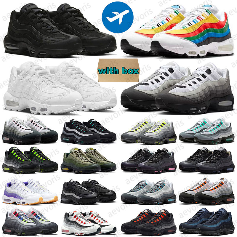 free shipping 95s 95 mens trainers running shoes designer sneakers for men women Neon Triple Black White Smoke Grey womens sports outdoor shoe with
