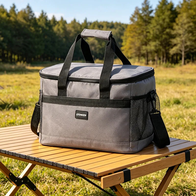 Large-Capacity Square Ice Packs Minimalist Insulated Lunch Box Bag Crossbody Fresh-Keeping Picnic Bag for Outdoor Use 261019
