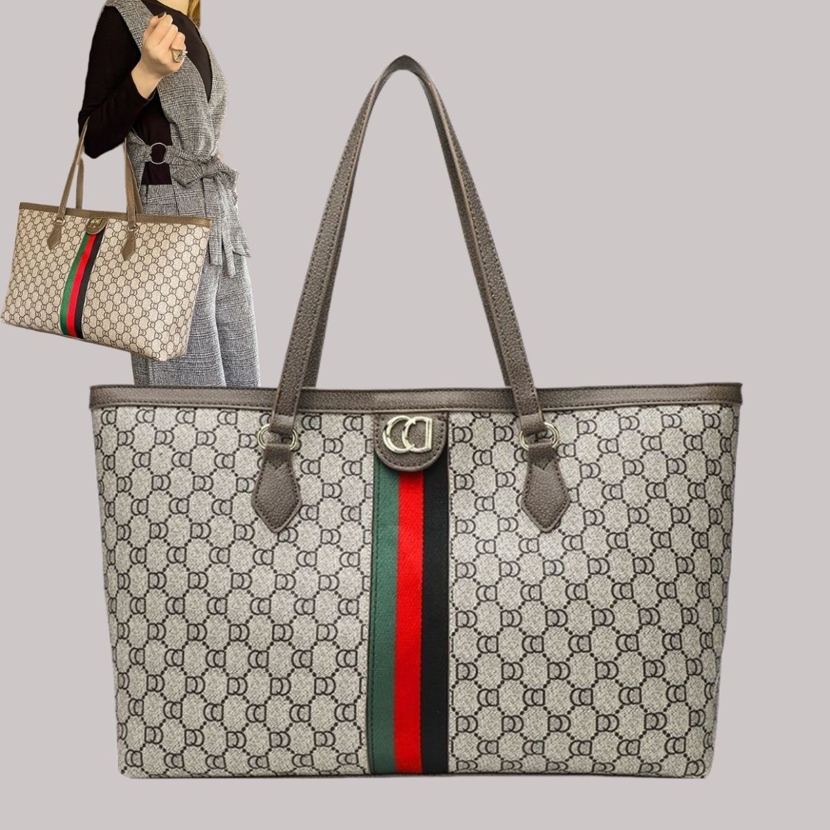 large tote bags designer bag high quality 2pcs set Top quality Women leather handbag designer lady clutch purse retro shoulder Medieval pack handbag