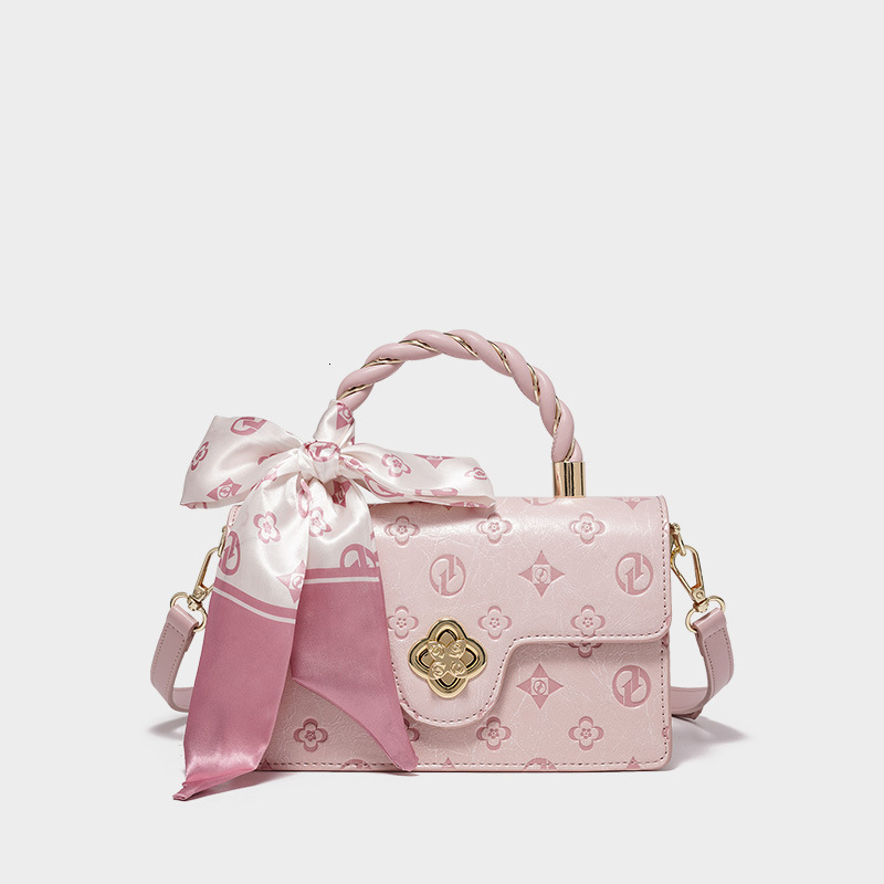 Luxury Handbag Crossbody Shoulder Bags HENGJINGYX Camellia High-End Handbag New Printed Crossbody Small Square Bag With Scarf