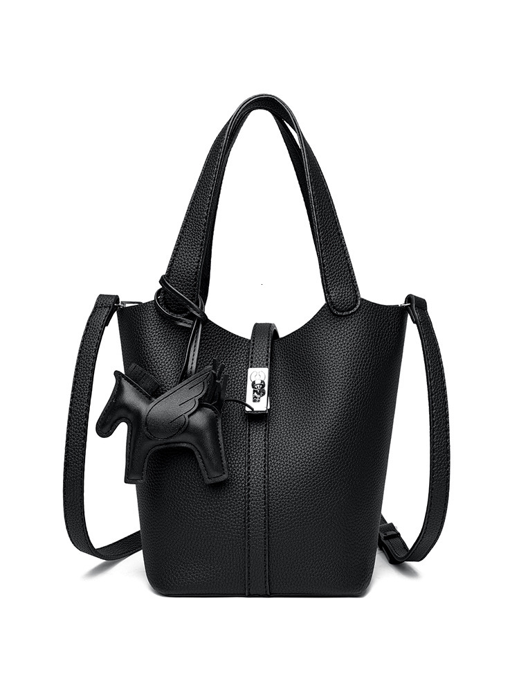 Designer Retro-style Tote For Women, 2026 Autumn/winter Luxury Collection, Fashionable Lychee-patterned Bucket Bag With A High-end Feel
