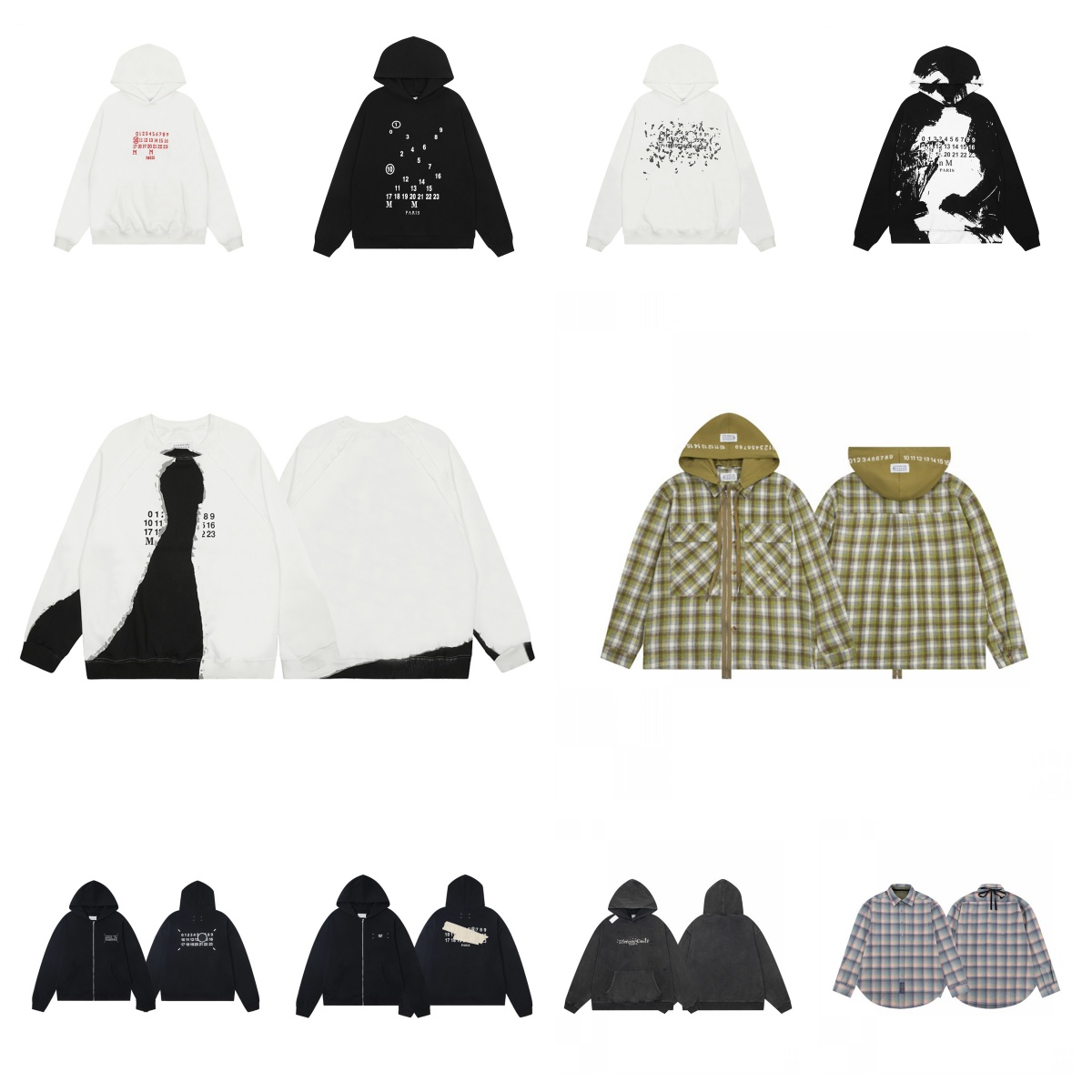 Designer Hoodie autumn and winter inverted letter print hooded top round neck unisex loose zipper sweatshirt sizes S-XL