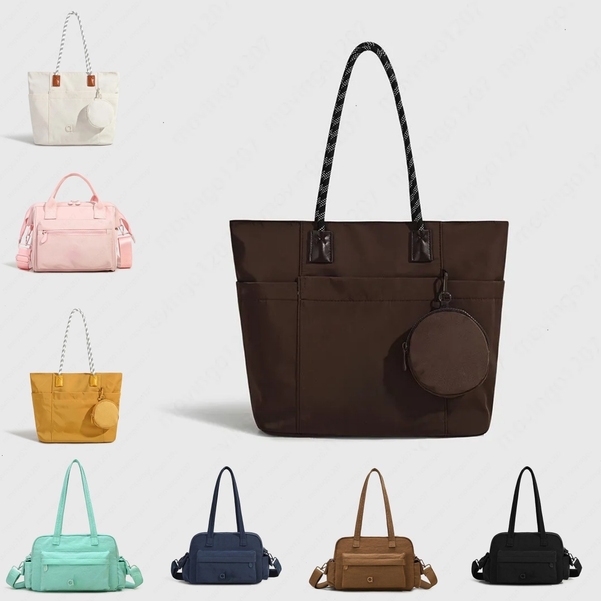 Yoga Gym Bag Women Lightweight Nylon Hobo Tote Crossbody Bag Large Storage Multi Pocket Sport Workout Travel Bag M5255