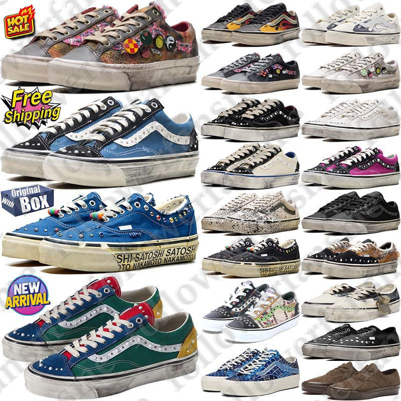 Free Shipping With Box Designer van vansshoe vansy pearlized shoe pearl shoes knu old skools sneakers Sport chaussures trainers for mens womens d h