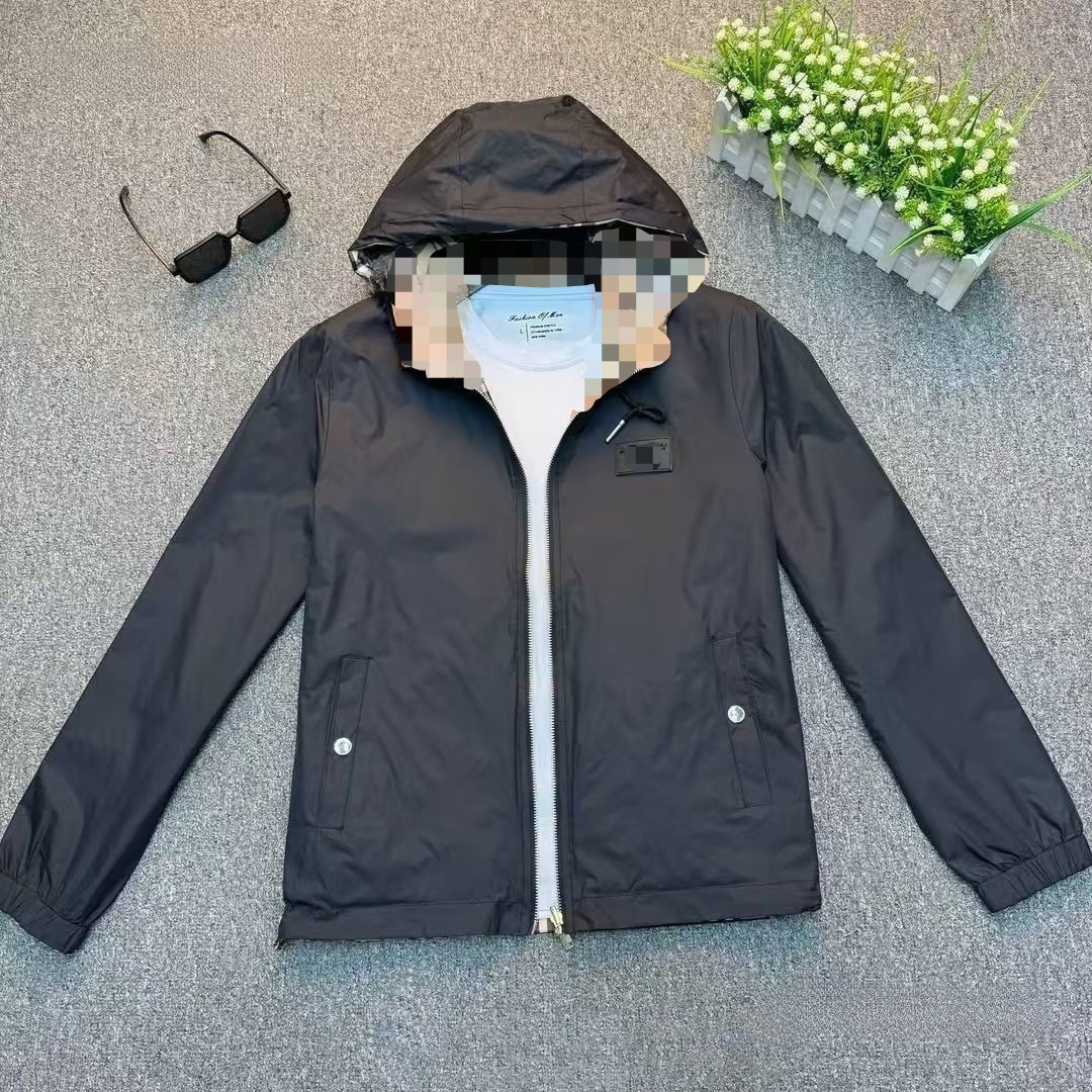 Luxury goods Cross-border best-selling reversible new plaid designer design, trendy men's casual hooded jacket, fashionable and versatile