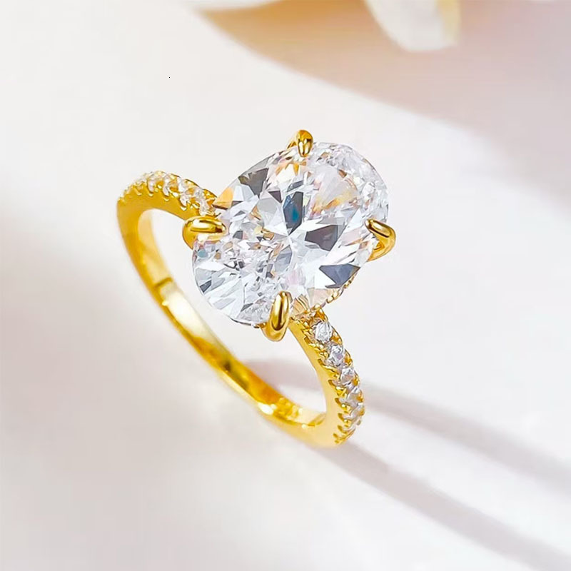 Factory Custom 14K 18K Women's Engagement Ring Classic Oval Shaped Lab Grown Diamond IGI Certified HUA CAN Brand Hot Sale Ring