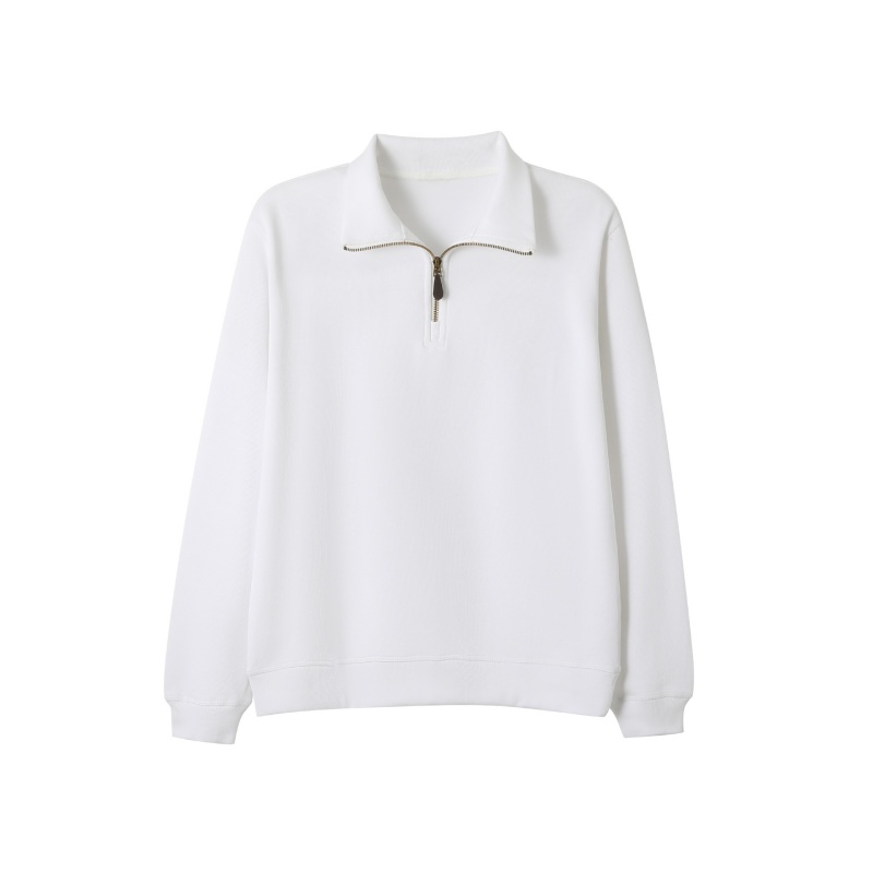 Half-zip pullover crew-neck long-sleeved knitted hoodie for couples, suitable for both men and women