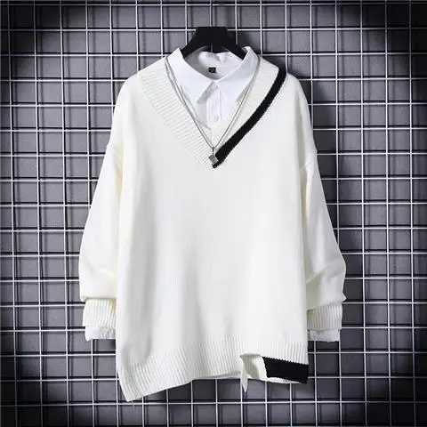 new autumn and winter 2025 Japanese retro sweater men's base knitted sweater trendy loose top M261016