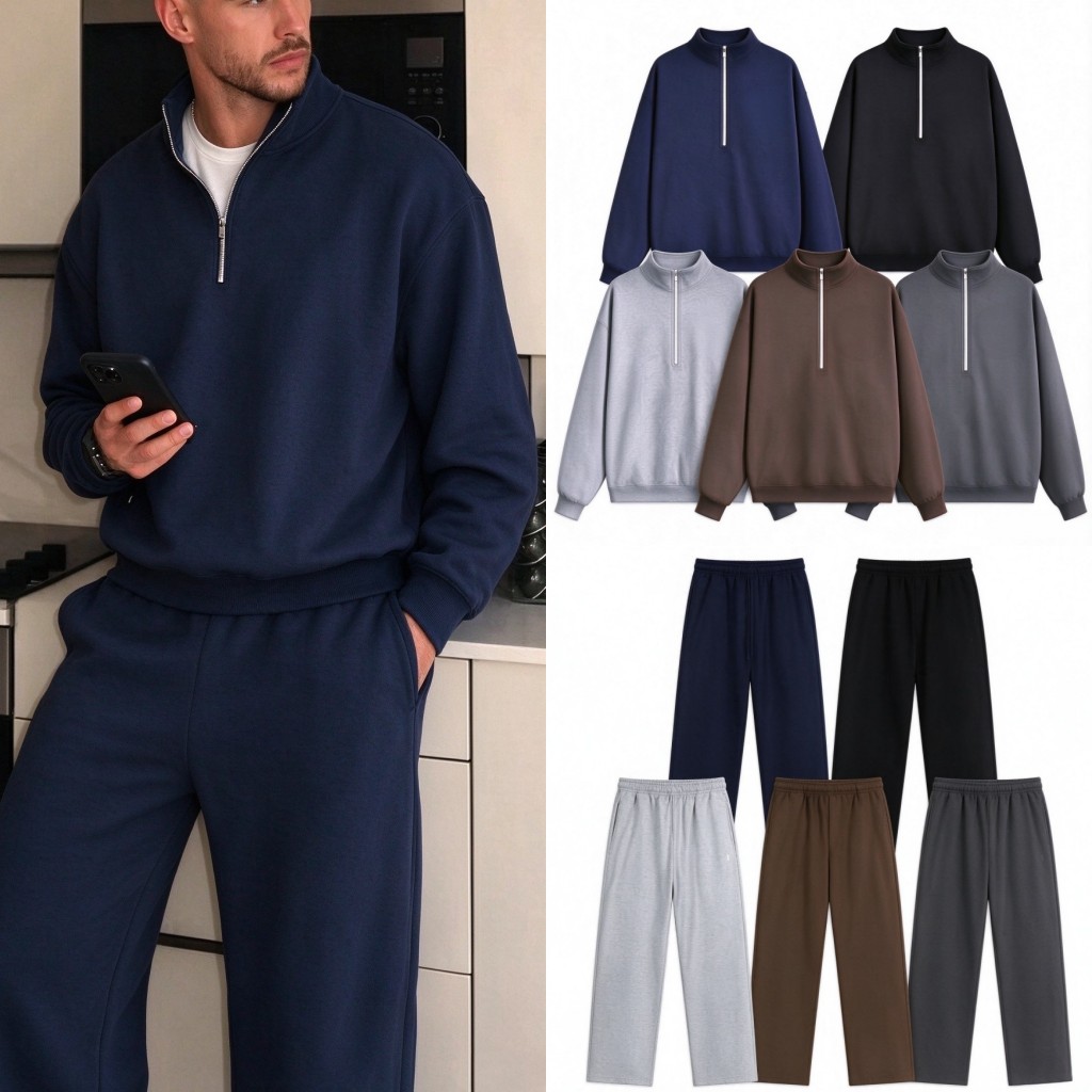 Designer Mens Hoodies Sweatshirts Sweatpants Sets 1/4 Quarter Zip Tops Pullover Crew Neck Tops Pants Tracksuit Weekend Jogger Sportswear Clothes