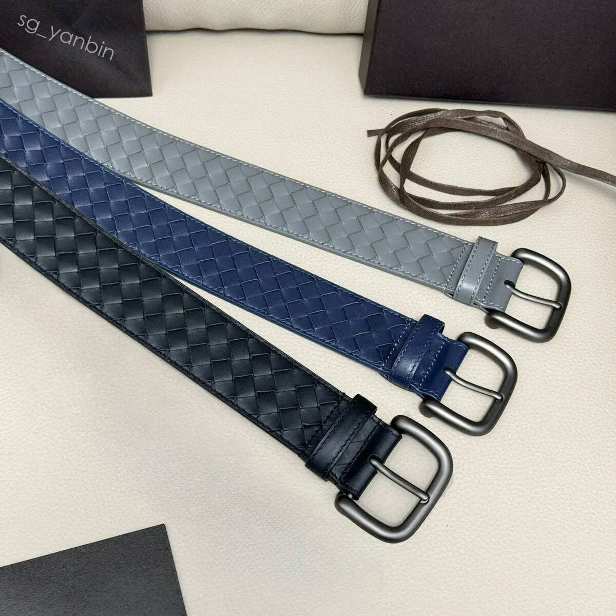 Célèbre Designer Hommes Aiguille Boucle Tissé À La Main En Cuir De Vache Ceinture Homme Femmes Robe Formelle Jeans Ceintures Ceinture Largeur 3 5