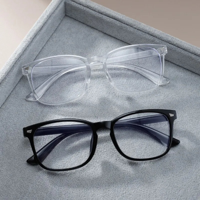 1/2 Pairs Unisex Vintage Eyewea Square Frame Anti Blue Light Eyeglasses Black Clear Computer Glasses261019