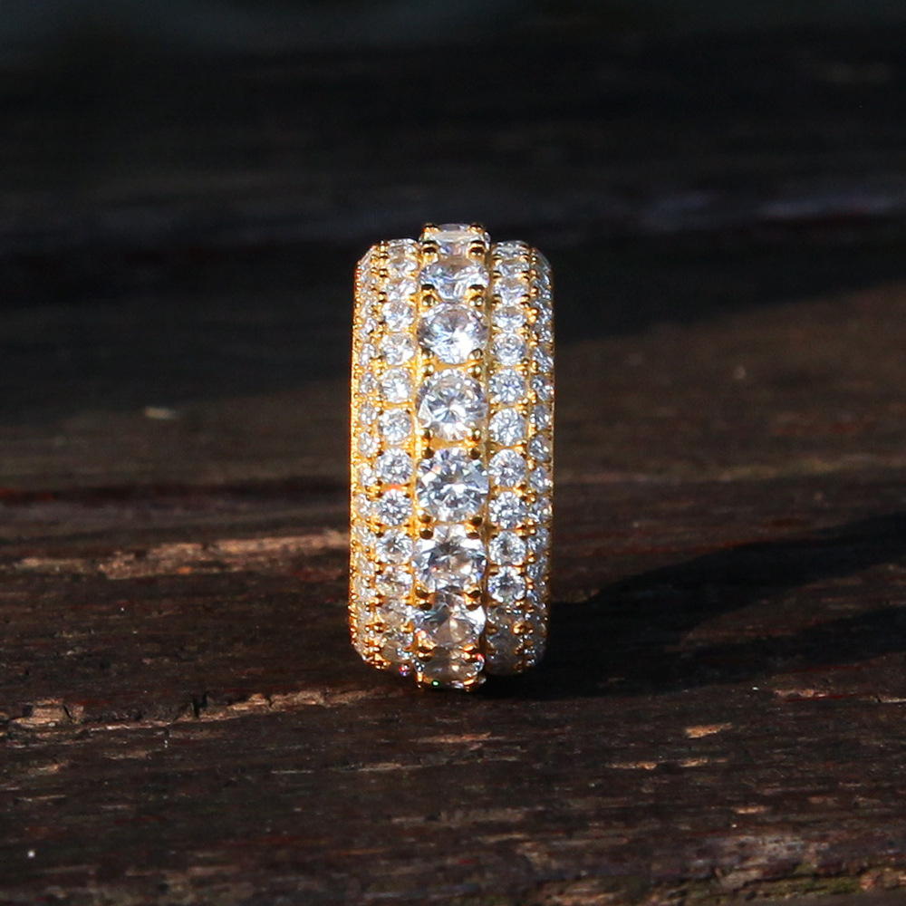 S925 Silver Hip Hop Men's Out D VVS Diamond Personality Niche Luxury Iced Micro Paved moissanite Gold Ring Dropshipping Luxury Iced