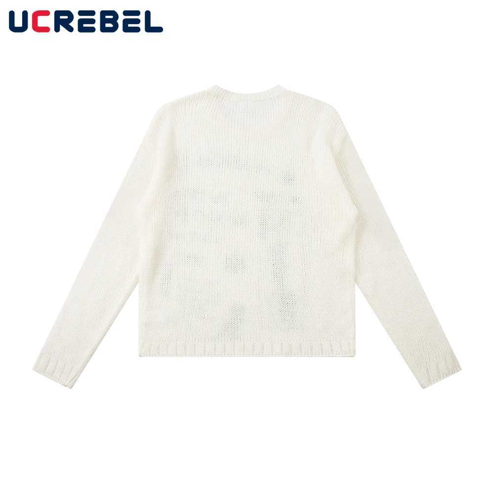 Sweater Knitted Graffiti Mens Print Autumn Retro High Strt Loose Long Slve Crew Neck Pullover Man M261016