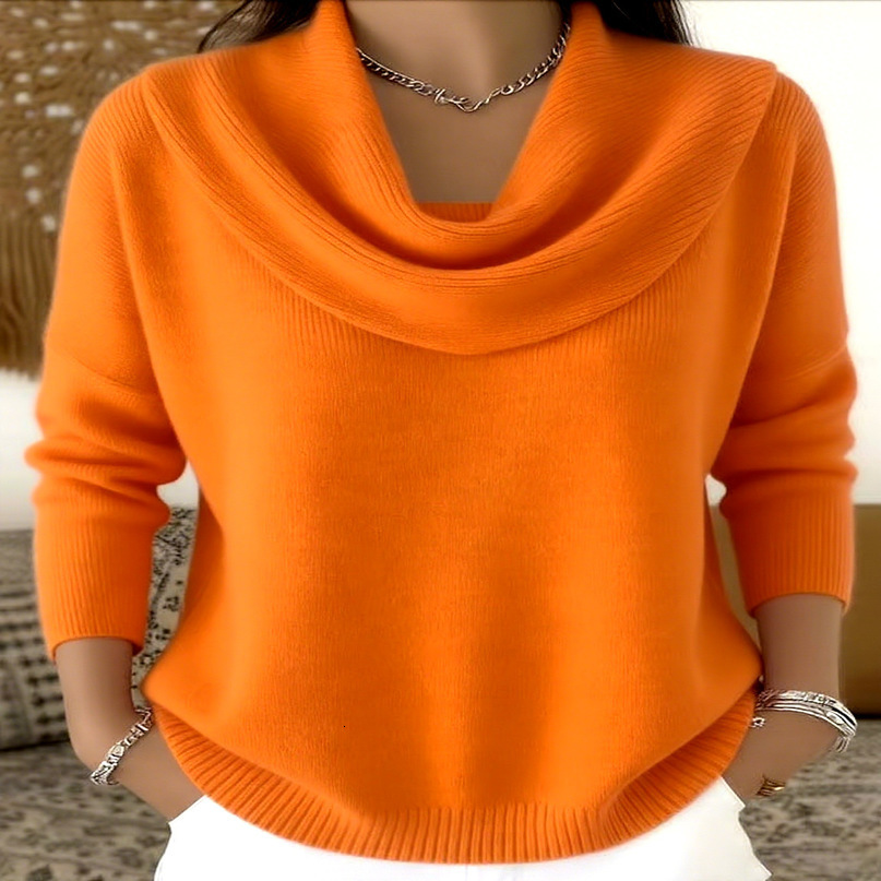 Womens 2026 AutumnWinter Solid Color Long Sleeve Sweater Tops Fashionable And Stylish Knitwear for Ladies 260923