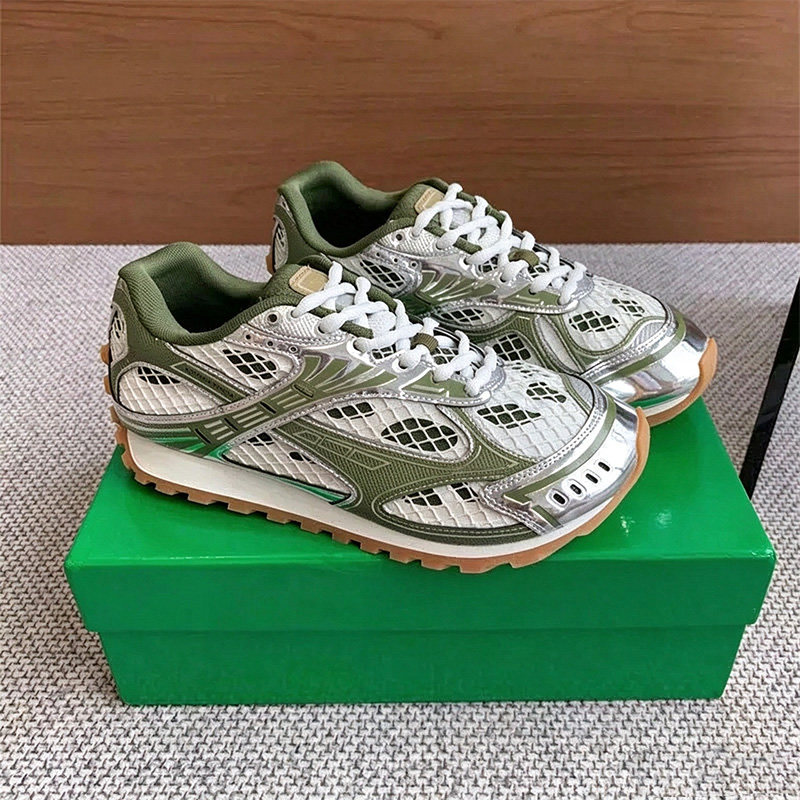 designer shoes orbit Top Quality Designer Runner Sneaker Casual Women Men Trainers Metal Leather Mesh Nylon Fabric Sneakers Green Blue White Black S