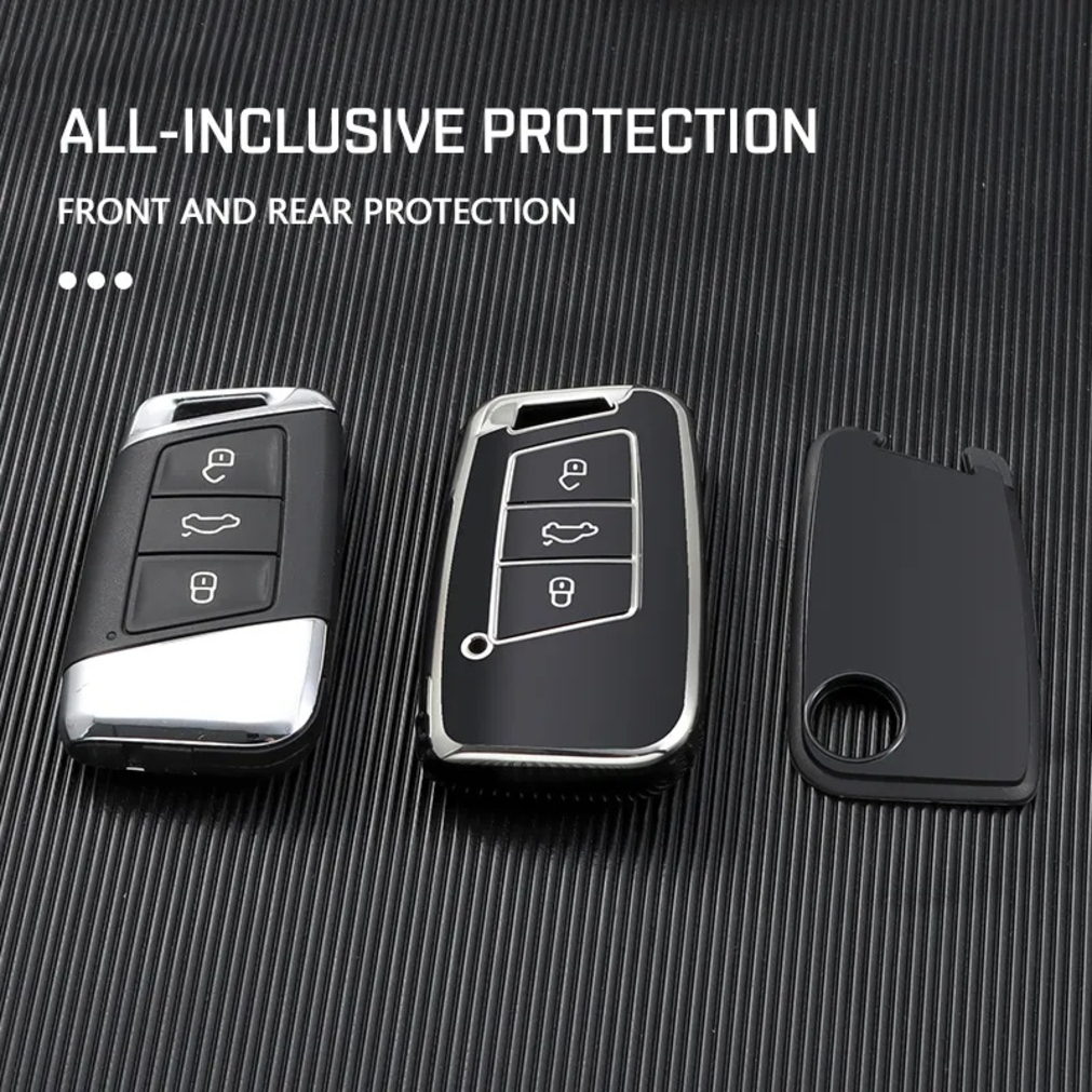 Car Steering Wheel Lock TPU Car Remote Key vehicle Case Cover Shell Fob VW Volkswagen Passat B8 Tiguan Magotan Golf For Skoda Kodiaq Superb A7 Acces