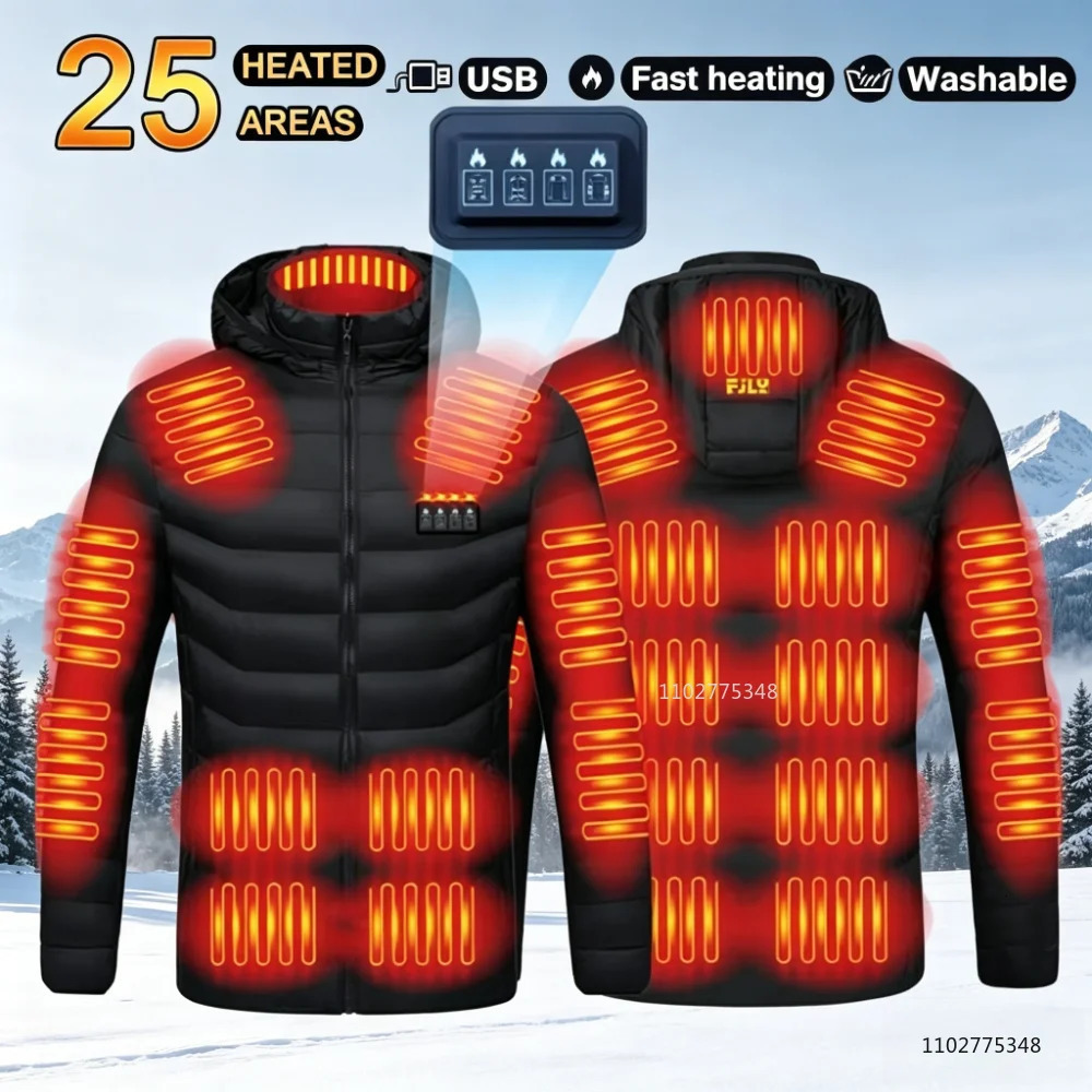 Heated Jacket Men Women Winter Heated Coats Self Heated Down Jacket for Hunting Hiking Camping Ski Thermal Clothing 225 Areas 261019
