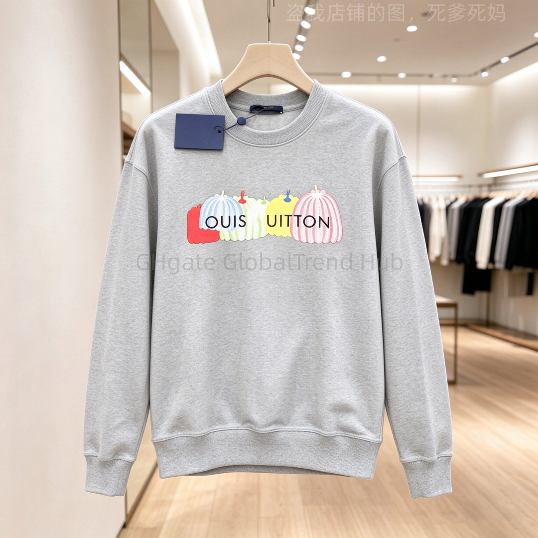 Mens Fashion Sweatshirt Crewneck Pullover Tops Casual Loose Fit Colorful Graphic Print Streetwear Clothing 10 Colors for Vacation Holiday